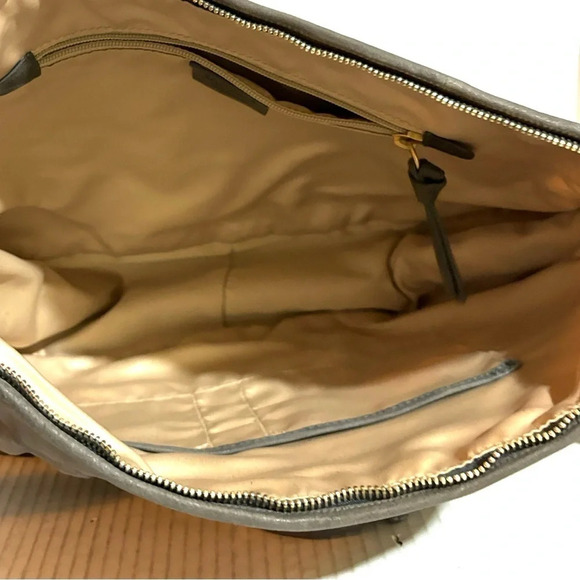 Stuart Weitzman gray leather  suede crossbody handbag - Picture 6 of 9